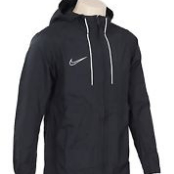 nike football academy rain jacket in black